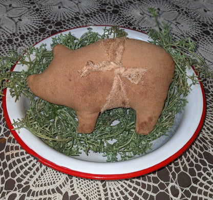 Handmade grungy Primitive pig decor